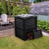 imageGoplus Compost Bin 80 Gallon 300 L Large Outdoor Composting Box wTop Flip Latchon Lid Bottom Exit Door BPA Free Material Grass Food Trash Composter Barrel for Garden Yard Easy AssemblyBlack