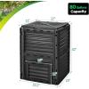 imageGoplus Compost Bin 80 Gallon 300 L Large Outdoor Composting Box wTop Flip Latchon Lid Bottom Exit Door BPA Free Material Grass Food Trash Composter Barrel for Garden Yard Easy AssemblyBlack