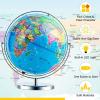 imageGoplus Desktop World Globe with LED Lights 720 Rotation Easy to Read Labels over 4000 Locations for Classroom Office