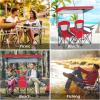imageGoplus Double Beach Chair with Canopy Shade Folding Lawn Camping Chairs with Sunshade ampamp Mini Table Beverage Holder ampamp Carrying Bag for Outdoor Travel Hiking Fishing PoolsideRed