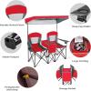 imageGoplus Double Beach Chair with Canopy Shade Folding Lawn Camping Chairs with Sunshade ampamp Mini Table Beverage Holder ampamp Carrying Bag for Outdoor Travel Hiking Fishing PoolsideRed