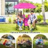 imageGoplus Double Camping Chair with Umbrella Folding Loveseat Chairs wCanopy Shade Carrying Bag Table Cup Holder Portable Beach Chairs Outdoor Picnic Patio BlackPink