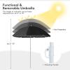 imageGoplus Double Camping Chair with Umbrella Folding Loveseat Chairs wCanopy Shade Carrying Bag Table Cup Holder Portable Beach Chairs Outdoor Picnic Patio BlackBlack