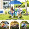 imageGoplus Double Camping Chair with Umbrella Folding Loveseat Chairs wCanopy Shade Carrying Bag Table Cup Holder Portable Beach Chairs Outdoor Picnic Patio BlackTurquoise