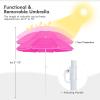 imageGoplus Double Camping Chair with Umbrella Folding Loveseat Chairs wCanopy Shade Carrying Bag Table Cup Holder Portable Beach Chairs Outdoor Picnic Patio BlackPink