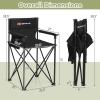 imageGoplus Folding Camping Chair Outdoor Portable Beach Chair Heightened Design wDetachable Armrests Storage Pouches ampamp Carrying Bag for Fishing Picnic Lawn Black 250LBS Weight Capacity