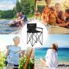 imageGoplus Folding Camping Chair Outdoor Portable Beach Chair Heightened Design wDetachable Armrests Storage Pouches ampamp Carrying Bag for Fishing Picnic Lawn Black 250LBS Weight Capacity