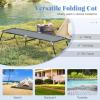 imageGoplus Folding Camping Cot Heavy Duty Collapsible Foldable Camping Bed for Adults Kids with NonSlip Foot Pad Indoor Outdoor Portable Sleeping Cot for Hiking Camping Fishing BlueGrey
