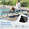 imageGoplus Folding Camping Cot Heavy Duty Collapsible Foldable Camping Bed for Adults Kids with NonSlip Foot Pad Indoor Outdoor Portable Sleeping Cot for Hiking Camping Fishing BlueGrey