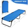 imageGoplus Folding Camping Cot Heavy Duty Collapsible Foldable Camping Bed for Adults Kids with NonSlip Foot Pad Indoor Outdoor Portable Sleeping Cot for Hiking Camping Fishing BlueBlue