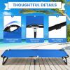 imageGoplus Folding Camping Cot Heavy Duty Collapsible Foldable Camping Bed for Adults Kids with NonSlip Foot Pad Indoor Outdoor Portable Sleeping Cot for Hiking Camping Fishing BlueBlue