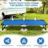 imageGoplus Folding Camping Cot Heavy Duty Collapsible Foldable Camping Bed for Adults Kids with NonSlip Foot Pad Indoor Outdoor Portable Sleeping Cot for Hiking Camping Fishing BlueBlue