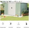 imageGoplus Galvanized Steel Outdoor Storage Shed 85X 85Ft Heavy Duty Tool House WSliding Door for Garden LawnLight GreenLight Green
