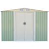 imageGoplus Galvanized Steel Outdoor Storage Shed 85X 85Ft Heavy Duty Tool House WSliding Door for Garden LawnLight GreenLight Green