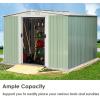 imageGoplus Galvanized Steel Outdoor Storage Shed 85X 85Ft Heavy Duty Tool House WSliding Door for Garden LawnLight GreenLight Green