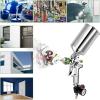 imageGoplus HVLP Spray Gun Gravity Feed Paint Gun Auto Paint Air Spray Gun 25mm Nozzle Size 1000 cc Aluminum Cup WAir Regulator