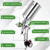 imageGoplus HVLP Spray Gun Gravity Feed Paint Gun Auto Paint Air Spray Gun 25mm Nozzle Size 1000 cc Aluminum Cup WAir Regulator