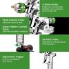 imageGoplus HVLP Spray Gun Gravity Feed Paint Gun Auto Paint Air Spray Gun 25mm Nozzle Size 1000 cc Aluminum Cup WAir Regulator