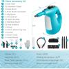 imageGoplus Handheld Steam Cleaner 1400W Pressurized Steam Cleaner wContinuous Steam wUnlimited Use Time 135 OZ Water Tank Child Lock ampamp 14Piece Accessory Kit Portable ChemicalFree Steamer MopBlue