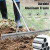 imageGoplus Landscape Rake 36 Inch Aluminum Rake Head w36 Tines and 68quot Long NonSlip Handle Yard Rake Tool for Loosening ampamp Leveling Soil Landscaping Rake Beach Garden Lawn Care Collecting Leaves