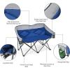 imageGoplus Loveseat Camping Chair Double Folding Chair for Adults Couples wStorage Bags ampamp Padded High Backrest Oversize Camp Seat for Fishing Picnic BlueBlue