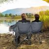 imageGoplus Loveseat Camping Chair Double Folding Chair for Adults Couples wStorage Bags ampamp Padded High Backrest Oversize Camp Seat for Fishing Picnic BlueGrey