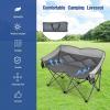 imageGoplus Loveseat Camping Chair Double Folding Chair for Adults Couples wStorage Bags ampamp Padded High Backrest Oversize Camp Seat for Fishing Picnic BlueGrey