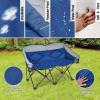 imageGoplus Loveseat Camping Chair Double Folding Chair for Adults Couples wStorage Bags ampamp Padded High Backrest Oversize Camp Seat for Fishing Picnic BlueBlue