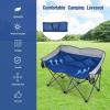 imageGoplus Loveseat Camping Chair Double Folding Chair for Adults Couples wStorage Bags ampamp Padded High Backrest Oversize Camp Seat for Fishing Picnic BlueBlue