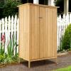 imageGoplus Outdoor Cabinet 36quot26quot59quot Garden Tool Shed with Waterproof Asphalt Roof Lockable Wood Organizer wShelves ampamp Hanging Hooks Outside Utility Shed for Backyard Patio Deck Natural
