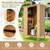 imageGoplus Outdoor Cabinet 36quot26quot59quot Garden Tool Shed with Waterproof Asphalt Roof Lockable Wood Organizer wShelves ampamp Hanging Hooks Outside Utility Shed for Backyard Patio Deck Natural