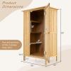 imageGoplus Outdoor Cabinet 36quot26quot59quot Garden Tool Shed with Waterproof Asphalt Roof Lockable Wood Organizer wShelves ampamp Hanging Hooks Outside Utility Shed for Backyard Patio Deck Natural