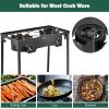 imageGoplus Outdoor Camping Stove 3 Burner Propane Gas Cooker wDetachable Legs ampamp CSA Regulator ampamp 020 PSI Regulator for Camp Patio RV Cast Iron 225000BTUDual Burner  150 000 BTU