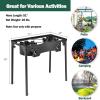imageGoplus Outdoor Camping Stove 3 Burner Propane Gas Cooker wDetachable Legs ampamp CSA Regulator ampamp 020 PSI Regulator for Camp Patio RV Cast Iron 225000BTUDual Burner  150 000 BTU