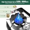 imageGoplus Outdoor Camping Stove 3 Burner Propane Gas Cooker wDetachable Legs ampamp CSA Regulator ampamp 020 PSI Regulator for Camp Patio RV Cast Iron 225000BTUSingle Burner  100 000 BTU
