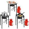 imageGoplus Outdoor Camping Stove 3 Burner Propane Gas Cooker wDetachable Legs ampamp CSA Regulator ampamp 020 PSI Regulator for Camp Patio RV Cast Iron 225000BTUSingle Burner  100 000 BTU
