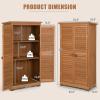 imageGoplus Outdoor Storage Cabinet 63quot Wood Garden Tool Shed with Double Lockable Doors 3 Shelves and Asphalt Roof Multipurpose Storage Shed for Patio Lawn Garden Yard Natural