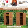imageGoplus Outdoor Storage Cabinet 63quot Wood Garden Tool Shed with Double Lockable Doors 3 Shelves and Asphalt Roof Multipurpose Storage Shed for Patio Lawn Garden Yard Natural