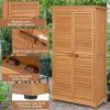 imageGoplus Outdoor Storage Cabinet 63quot Wood Garden Tool Shed with Double Lockable Doors 3 Shelves and Asphalt Roof Multipurpose Storage Shed for Patio Lawn Garden Yard Natural