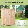 imageGoplus Outdoor Storage Cabinet Double Lockable Wooden Garden Shed with 3 Shelves and Waterproof Asphalt Roof Outside Lean to Shed Vertical Tall Tool Shed for Patio Yard Lawn