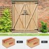 imageGoplus Outdoor Storage Cabinet Double Lockable Wooden Garden Shed with 3 Shelves and Waterproof Asphalt Roof Outside Lean to Shed Vertical Tall Tool Shed for Patio Yard Lawn