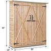 imageGoplus Outdoor Storage Cabinet Double Lockable Wooden Garden Shed with 3 Shelves and Waterproof Asphalt Roof Outside Lean to Shed Vertical Tall Tool Shed for Patio Yard Lawn