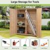 imageGoplus Outdoor Storage Cabinet Double Lockable Wooden Garden Shed with 3 Shelves and Waterproof Asphalt Roof Outside Lean to Shed Vertical Tall Tool Shed for Patio Yard Lawn