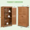 imageGoplus Outdoor Storage Cabinet Wooden Storage Shed with Latch Detachable Shelves ampamp Weather Resistant Pitch Roof Vertical Garden Tool Organizer for Outside Yard Patio DeckNatural