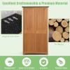 imageGoplus Outdoor Storage Cabinet Wooden Storage Shed with Latch Detachable Shelves ampamp Weather Resistant Pitch Roof Vertical Garden Tool Organizer for Outside Yard Patio DeckNatural