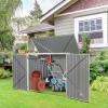 imageGoplus Outdoor Storage Shed 6 x 3 MultiPurpose Galvanized Steel Garbage Cans Box with Easy Lift Hinges Lockable Shed for Garden Patio Backyard Dark Gray