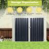 imageGoplus Outdoor Storage Shed 6 x 3 MultiPurpose Galvanized Steel Garbage Cans Box with Easy Lift Hinges Lockable Shed for Garden Patio Backyard Dark Gray