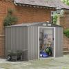 imageGoplus Outdoor Storage Shed 85 x 68 x 6 WeatherResistant Utility Tool Organizer wFoundation 4 Louvers Double Doors ampamp Ramp Galvanized Steel Tool Shed for Garden Lawn Yard