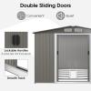imageGoplus Outdoor Storage Shed 85 x 68 x 6 WeatherResistant Utility Tool Organizer wFoundation 4 Louvers Double Doors ampamp Ramp Galvanized Steel Tool Shed for Garden Lawn Yard