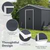 imageGoplus Outdoor Storage Shed with Floor Foundation Large Garden Tool Bike Shed with Lockable Sliding Door ampamp Air Vents WeatherResistant Metal Sheds ampamp Outdoor Storage for Backyard Patio Lawn62 x 53 x 75